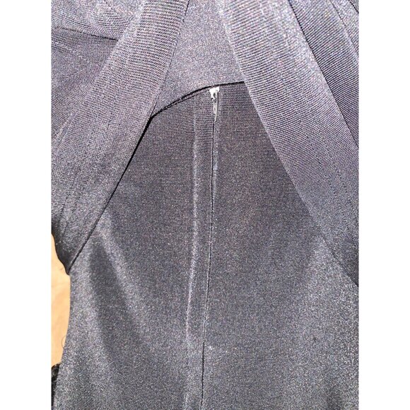 Vintage Retro Cache Black Cocktail Dress Prom Homecoming Ruffle Skirt Sz 4 - Picture 13 of 13